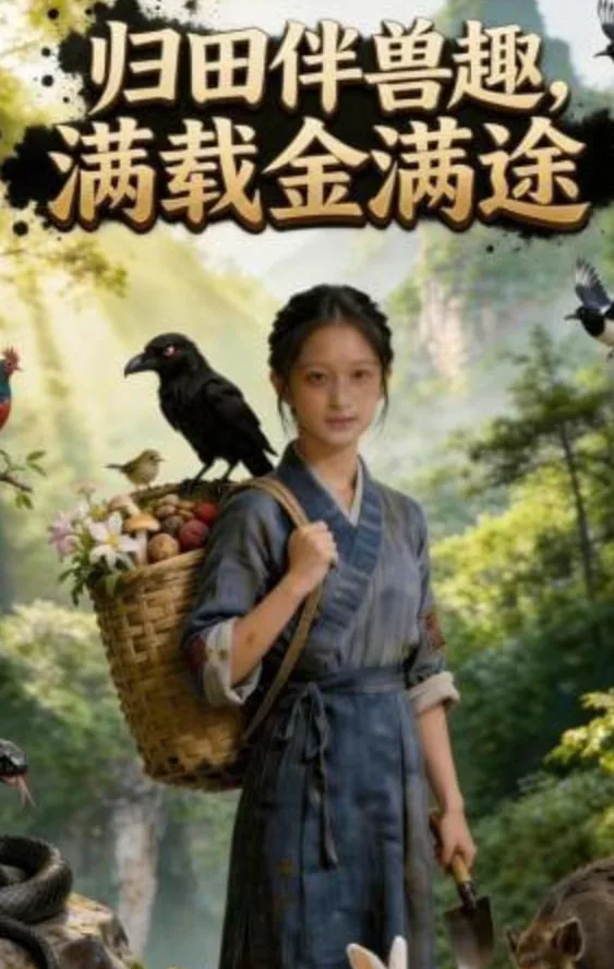 归田伴兽趣，满载金满途海报